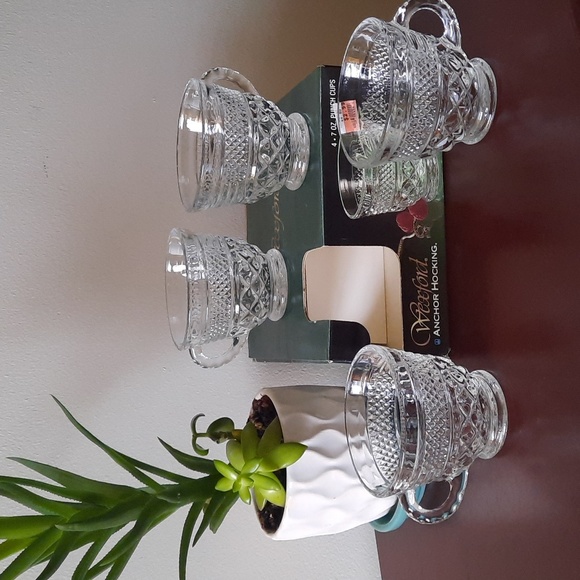 Vintage Anchor Hocking Wexford Punch Coffee Tea Cup Glasses In Original Box - Picture 1 of 6